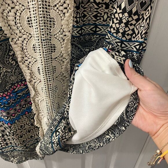 AS U WISH Multicolor aztec mixed prints lace dress m - Picture 7 of 9